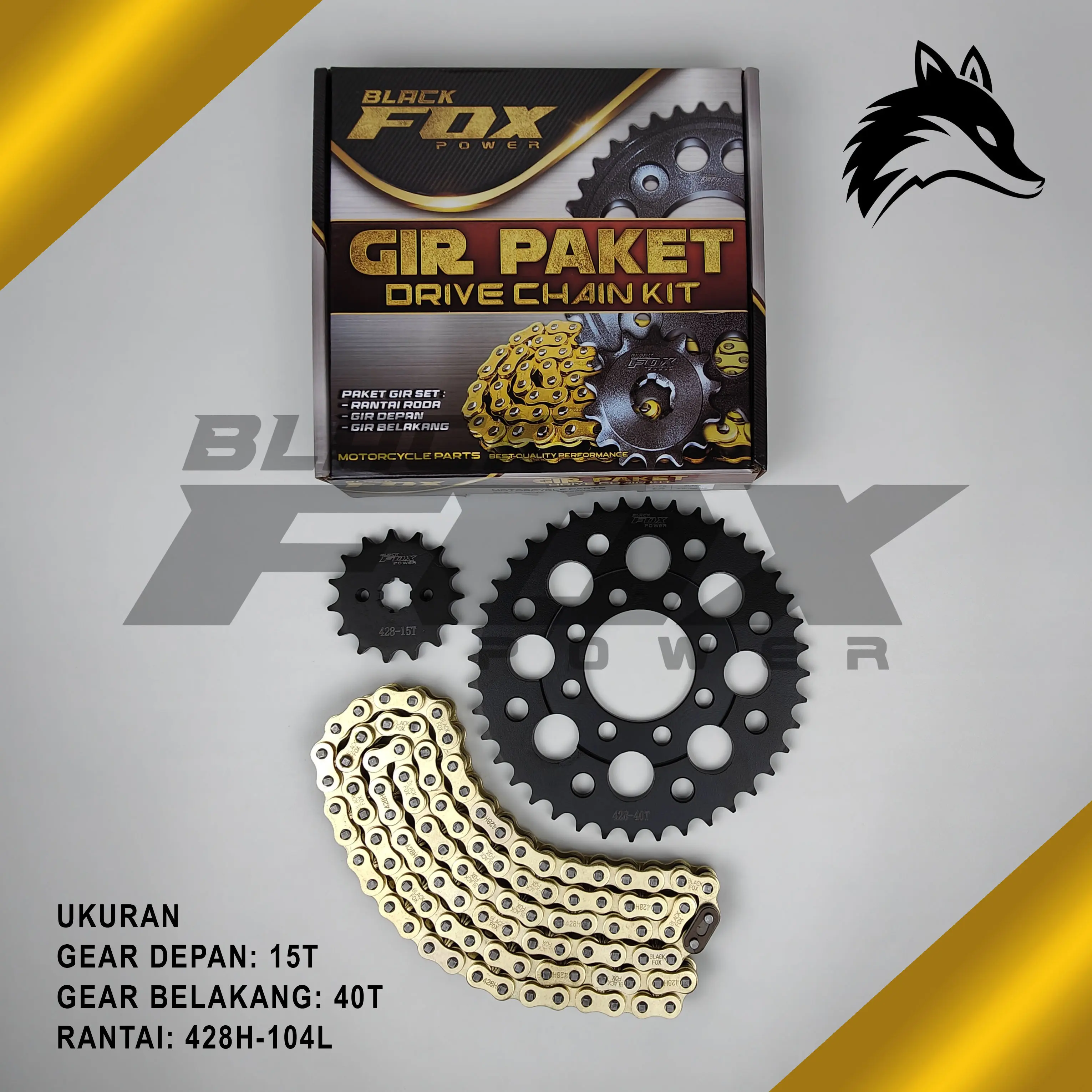 GEAR GIR SET  GIR PAKET SUPRA X 100 SUPRA FIT LAMA 15T 40T 428H 104L