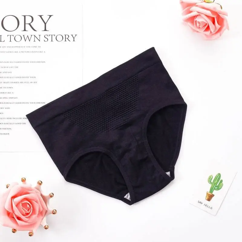 Celana Dalam Wanita Briefs Elastis Seamless Mid Waist Bahan Katun 2