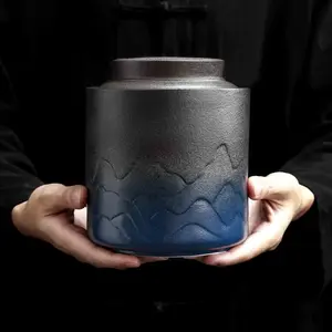 Ceramic Pet Urn Memorial Puppy Funeral Box Mini Urnen for Human Ashes Memorials Funeral Cat Ashes Storage Memento Burial Holder - White and Green