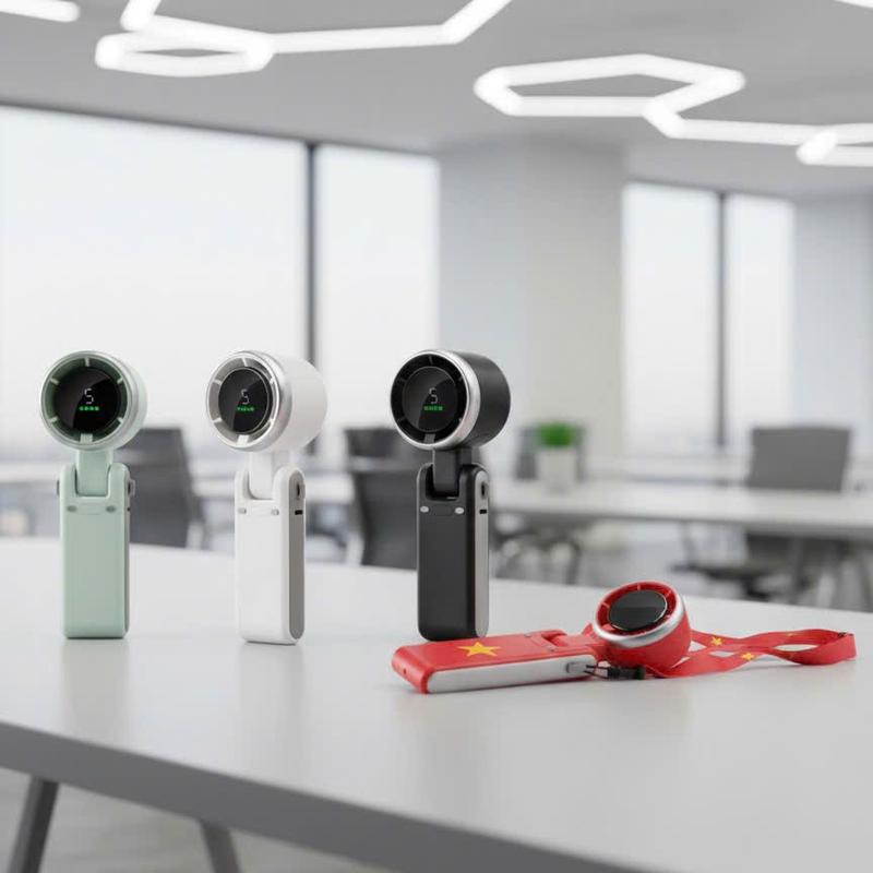 HM x VIKICO Quạt Cầm Tay VIKICO Tích Điện Mini 5 Bánh Turbo Pin 3600mAh 5 Cấp Độ Gió Xoay 180 Độ Gập Gọn Tặng Dây Đeo Cổ Tiện Lợi Động Cơ Không Chổi Than Tiếng ồn