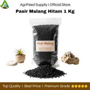 Pasir Malang Hitam Premium Aquascape 1000gr Halus/Sedang/Kasar - Pasir Malang Media Bakteri Stater/ Ikan Hias / Paludarium Halus/Sedang/Kasar - Pasir Malang Hitam 1KG
