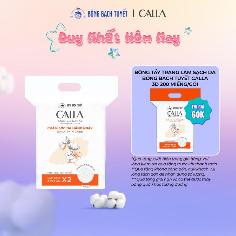 Bông tẩy trang làm sạch da Bông Bạch Tuyết Calla tròn 3D 500gr - 1100 miếng gói Skincare Chăm Sóc Dachamsocdamat makeup bongtaytrang nướctaytrang