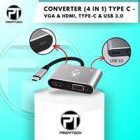 Gambar PROFFTECH CONVERTER Type C ke HDTV VGA USB3 Type C 4 in 1 Original dengan Resolusi Tinggi dan Bandwidth Luas dari ProffTech Indonesia Kota Administrasi Jakarta Pusat 3 Tokopedia
