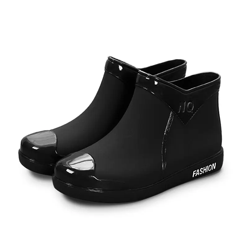 Rain boots, female adult short tube rubber shoes, anti slip and durable rain boots, 2024 new model, kitchen construction site work, leisure, low cut waterproof water shoes for winter