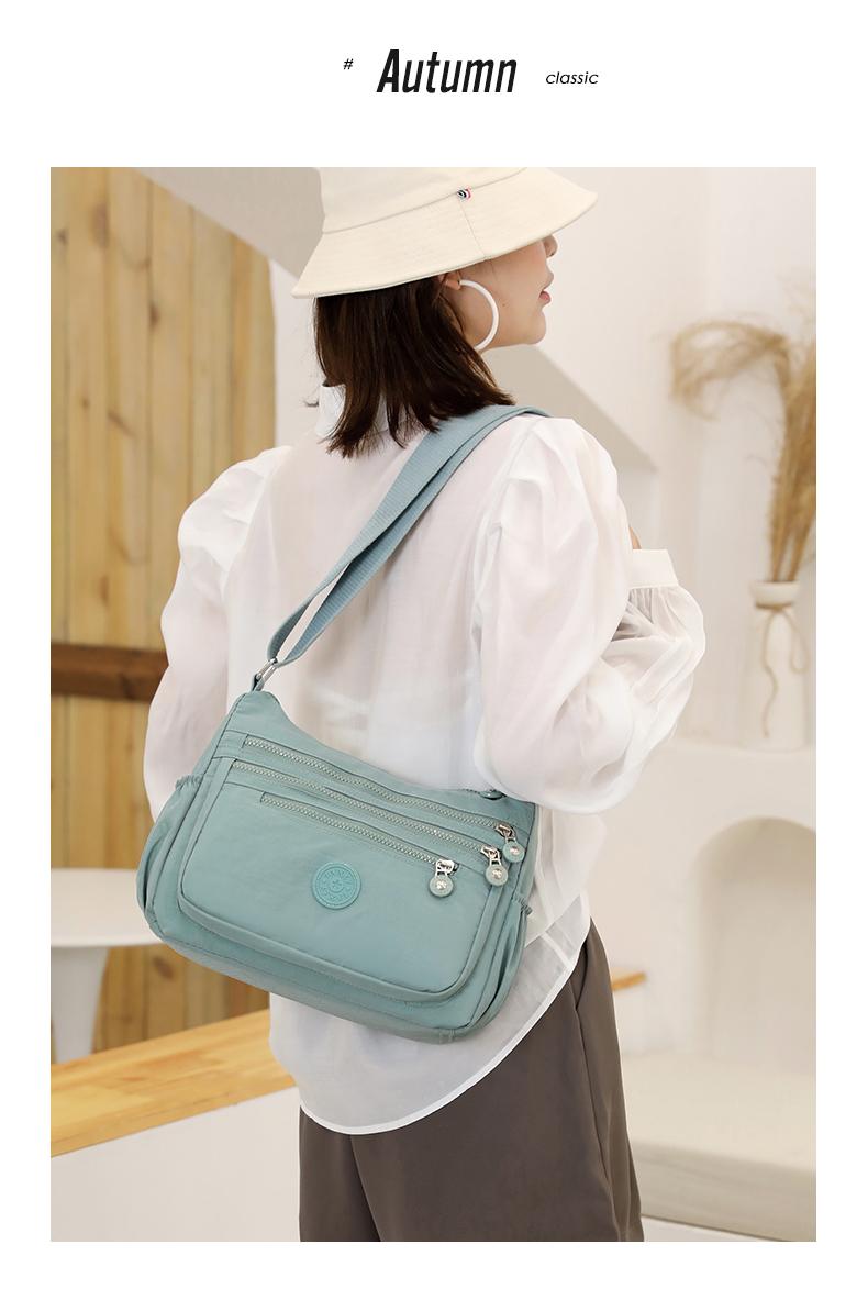 Product Introduction of Túi Đeo Chéo Nylon Chống Thấm Nước Cho Nữ, Túi Du Lịch Sức Chứa Lớn Có Khóa Kéo Nhiều Lớp Cho Bé Gái, Túi Đưa Thư Đựng Đồ Giải Trí Ngoài Trời Đeo Vai 19