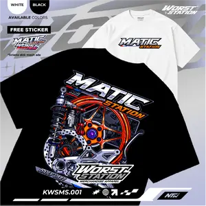 Baju Motor Matic Station Worst Station Cotton  combed 24s KWSMS.001