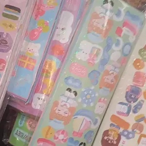 Stiker Glitter & Iridescent Set 20/60/100/200 Lembar - Bahan Premium untuk DIY Journal, Scrapbook, Dekorasi Kreatif