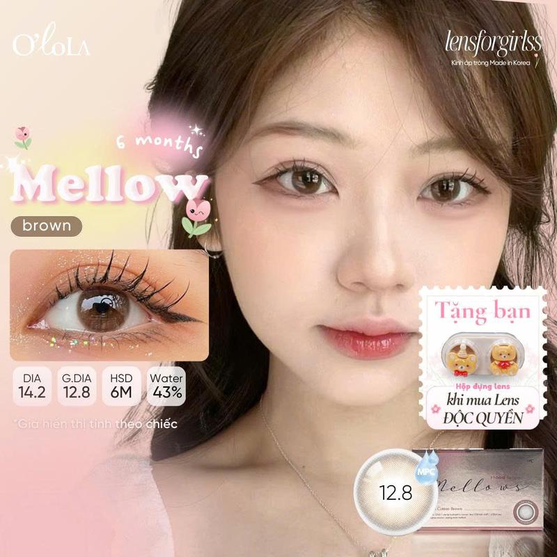  Kính áp tròng nâu trong tự nhiên MELLOW BROWN dành cho mắt nhạy cảm chính hãng OLOLA | Lens cận | LENSFORGIRLSS 