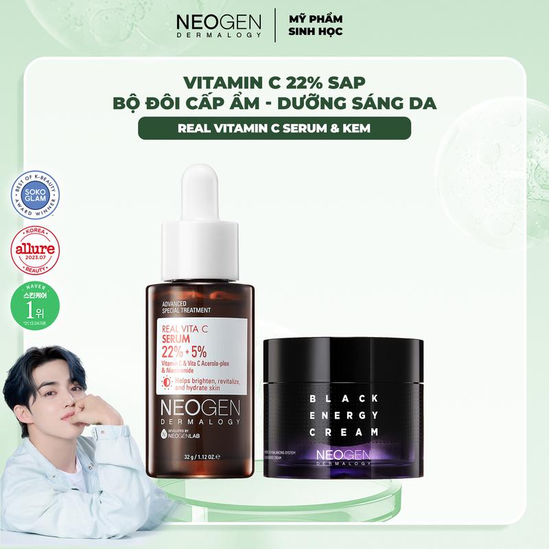 Bộ Đôi Serum Vitamin C và Kem Cấp Nước Dưỡng Ẩm Da Neogen Dermalogy