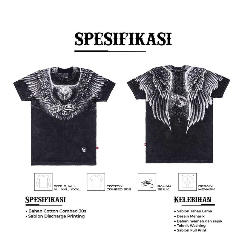 SILVERSIDE Falcon T-shirt / Kaos Distro Cowok/Baju Distro Cowok High Standar Vintage Casual Pria Katun 5