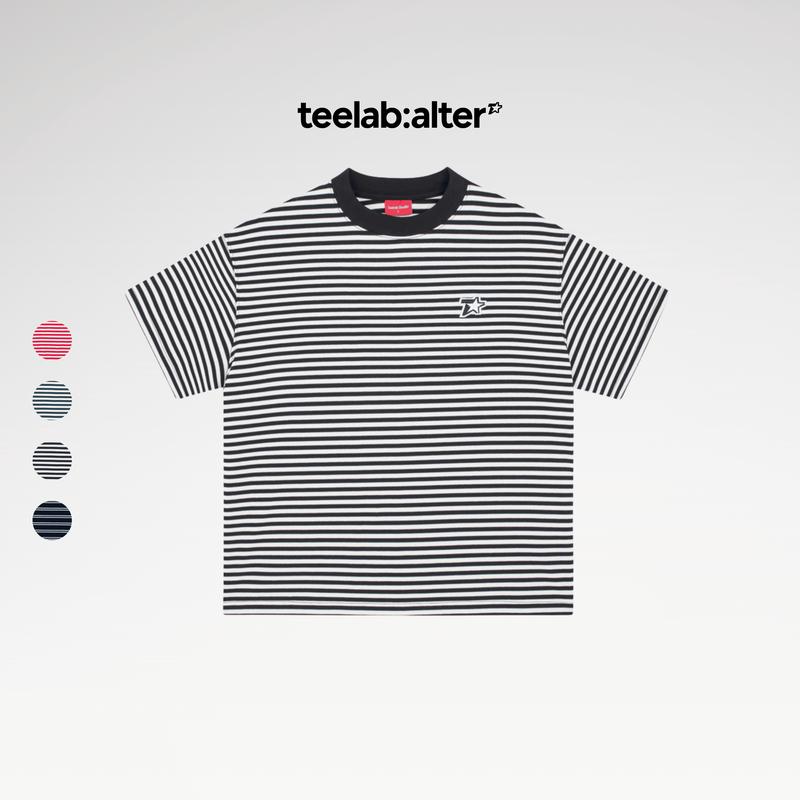 Áo Thun Boxy Teelab Kẻ Sọc Alter Tshirt New Logo In Lụa Co Dãn Thoải Mái Local Brand Unisex TS328