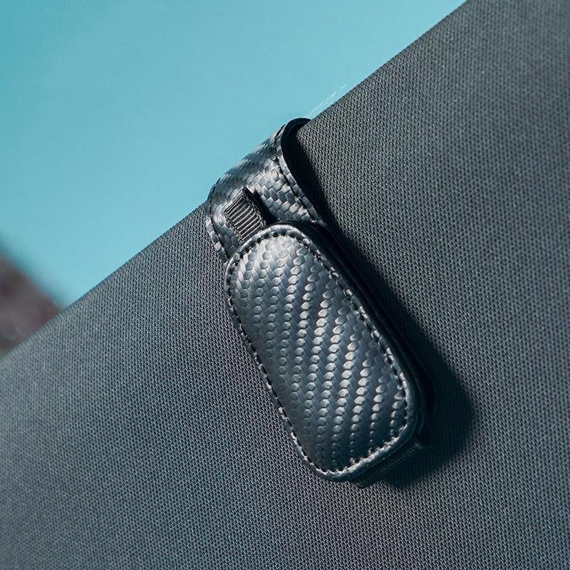 Product Introduction of Magnetic PU Leather Sunglass Holder Clip Sun Visor Glasses Card Clip Holder Interior Car Accessories 5
