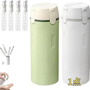 トイレタリー用 4in1トラベルボトル、TSA承認の漏れ防止・詰め替え可能な容器、目盛りとラベル付きの透明ポータブルトイレタリーセット