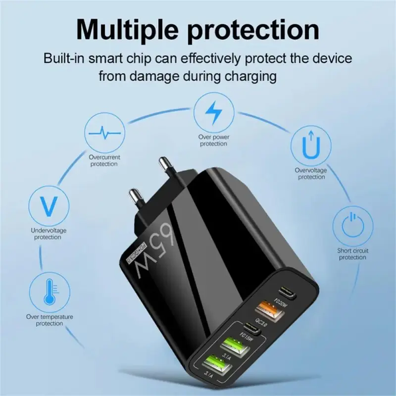 Kepala Charger Fast Charging Multi Port QC3.0 PD 65W -SP750 4