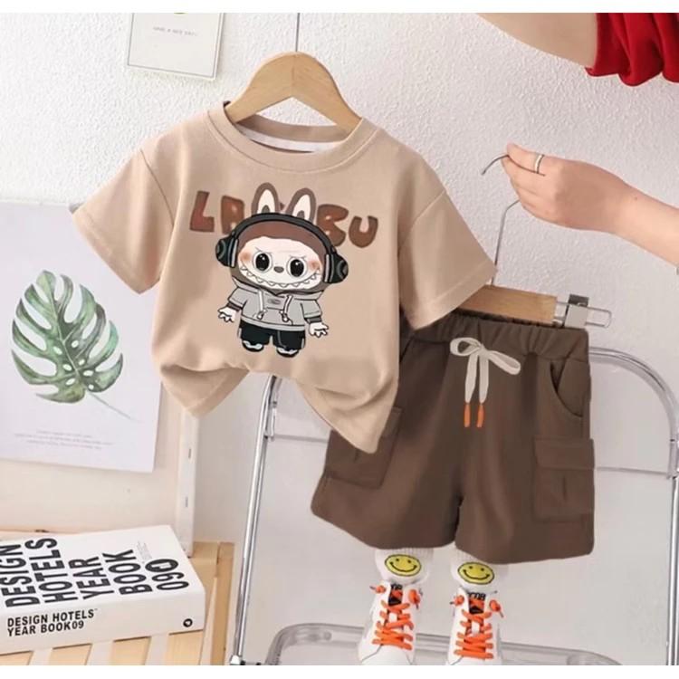 Product Introduction of Setelan Baju Anak Laki-laki dan Perempuan Motif Labubu Usia 1-5 Tahun - Bahan Kaos Katun Adem dan Nyaman - Celana 15