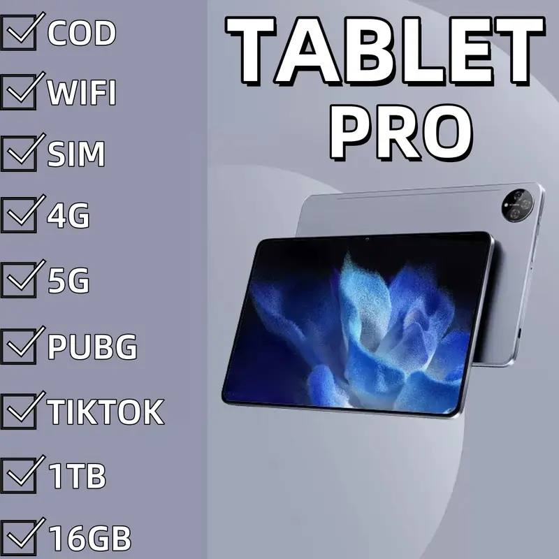 COD Fast Shipping Cheap Tablet, 1TB Large Memory PUBG-TIKTOK Various Large Games and Learning Software, Suport 5GWiFi-2SIM, Lightweight and Convenient for Outdoor Carrying, 1TB Large Memory 10.3-inch Large Screen Student Learning Universal Edition, 3