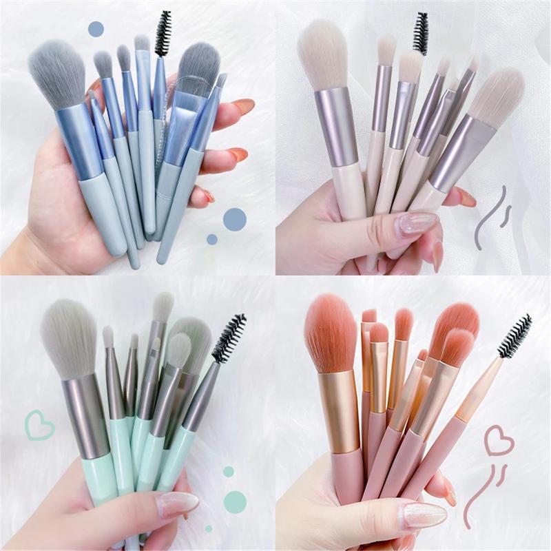 Bộ Cọ Trang Điểm Mềm Cầm Tay, 8 Món, Cọ Trang Điểm Tổng Hợp Cao Cấp Kèm Túi, Dụng Cụ Trang Điểm Làm Đẹp Da Mặt Và Mắt 4