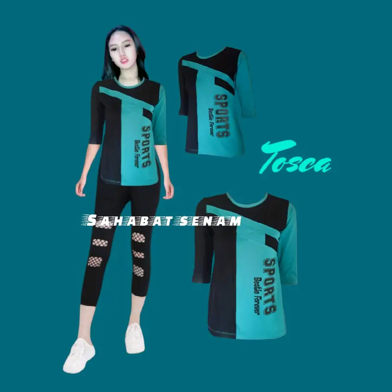 PROMO Gratis ongkir Baju kaos atasan senam bahan melar lembut dan elastis Sport 3