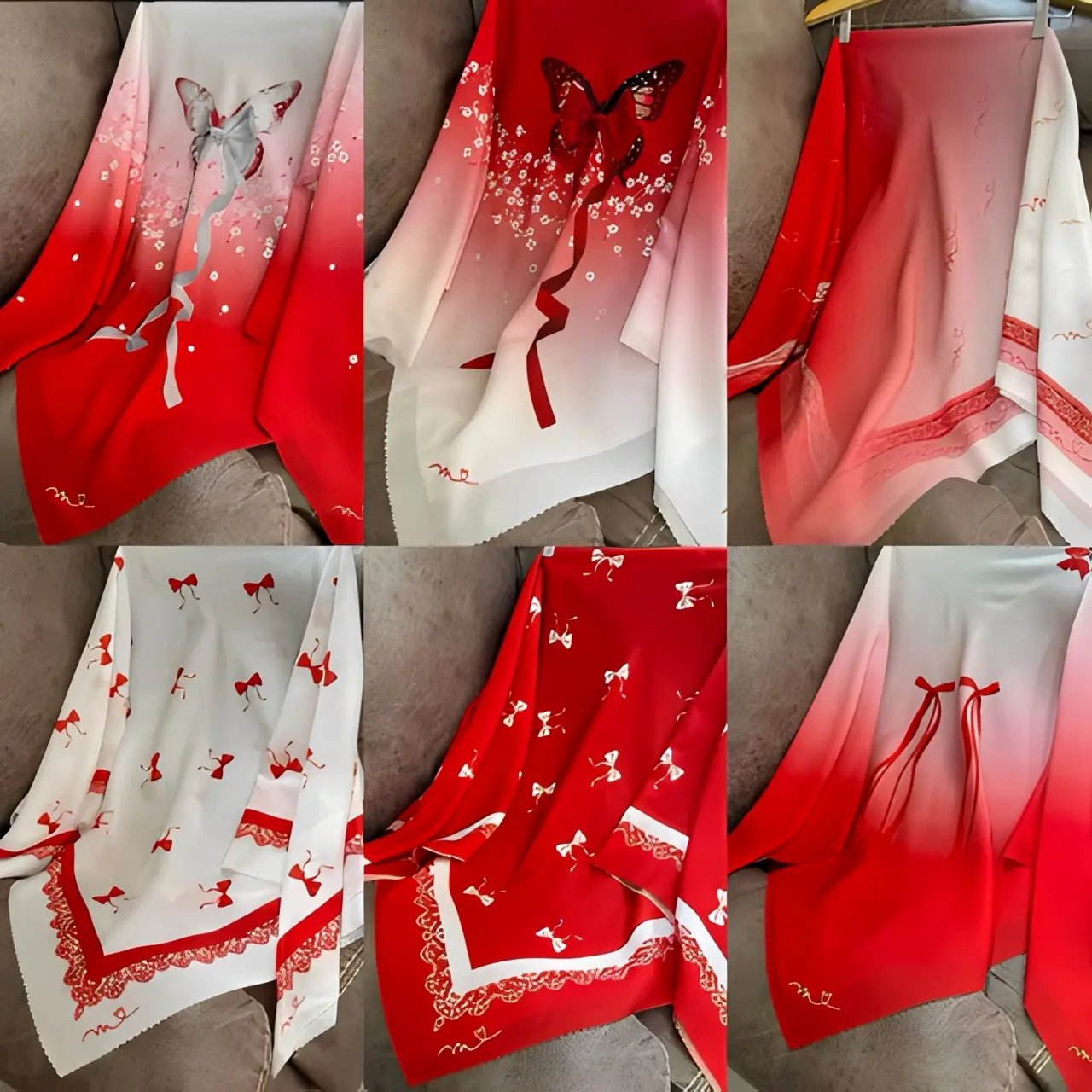 Hijab Segi Empat Voal Motif Kemerdekaan Merah Putih