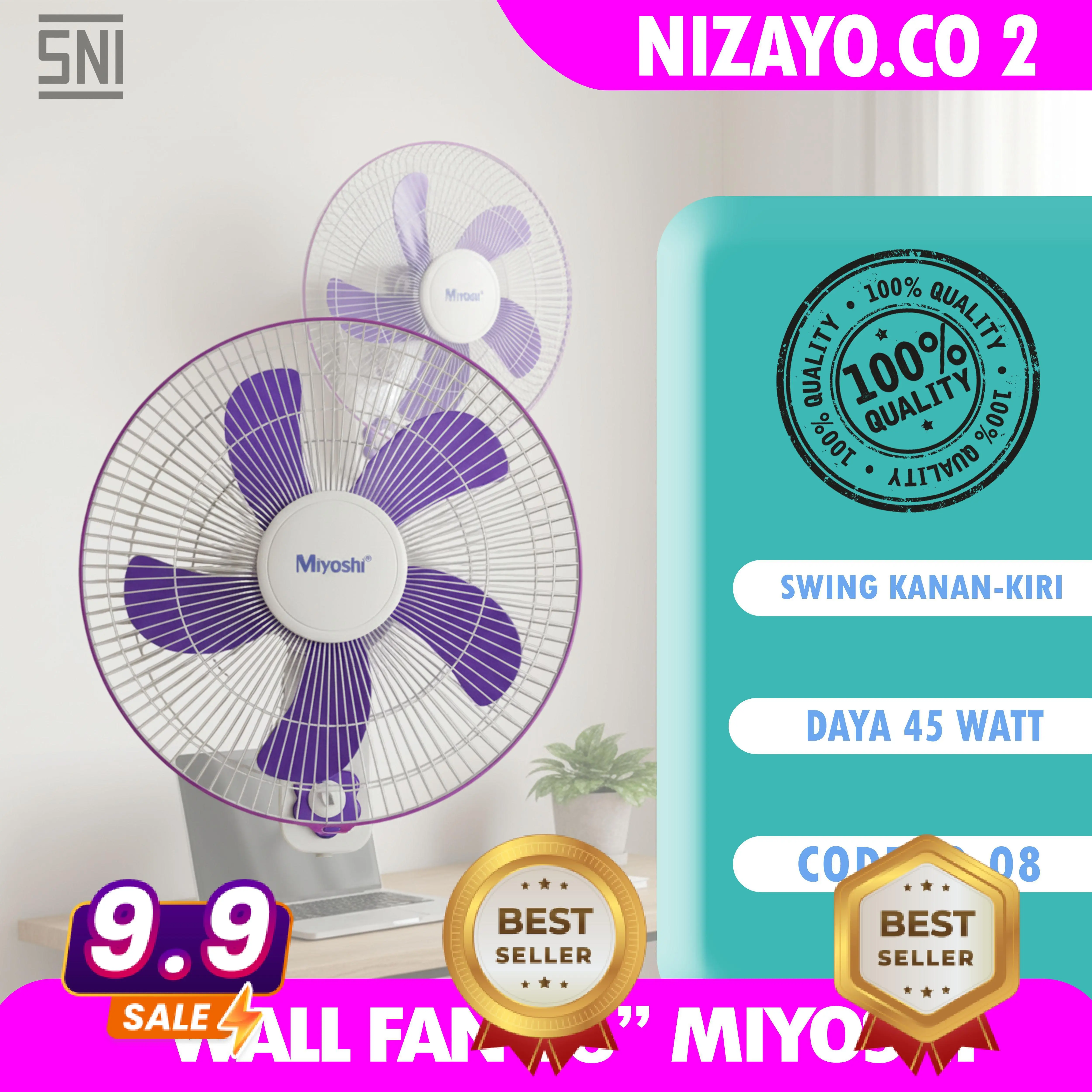 Kipas Angin Dinding 16 Inch Wall Fan Miyoshi Kipas Tembok 16" DS 2 Listrik Mesin