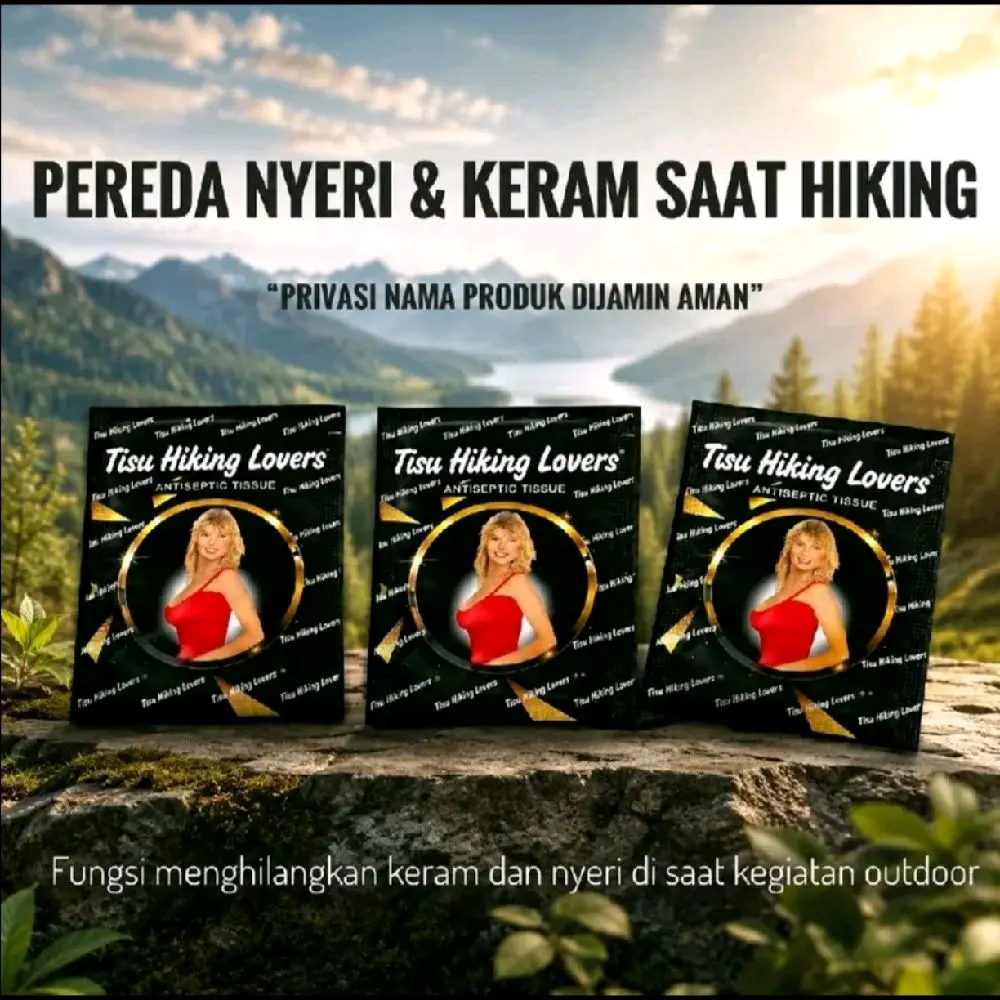 Promo!!! 1bok isi 6s  Tisu magical Hiking Lovers Pereda Nyeri & Keram Saat Hiking - Fungsi Menghilangkan Keram dan Nyeri di Saat Kegiatan Outdoor - Privasi Nama Produk Dijamin Aman