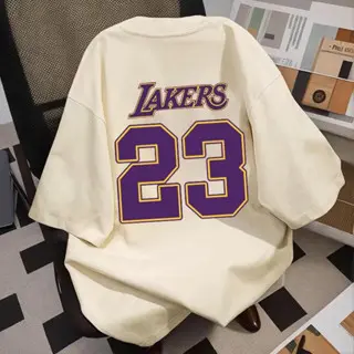 Tshirt Lengan Pendek Kaos Oversize | Motif Lakers 23 Korean Style | Bahan  Cotton