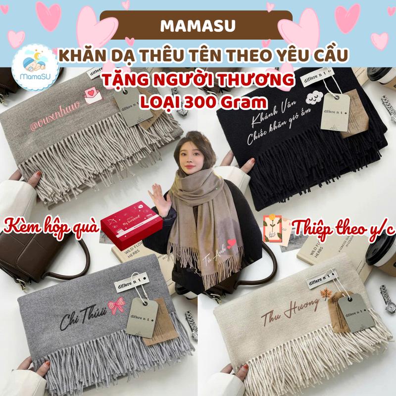 Khăn Len Dạ Cao Cấp Thêu Tên Riêng Theo Yêu Cầu Khăn Choàng Cổ Cashmere Quà…