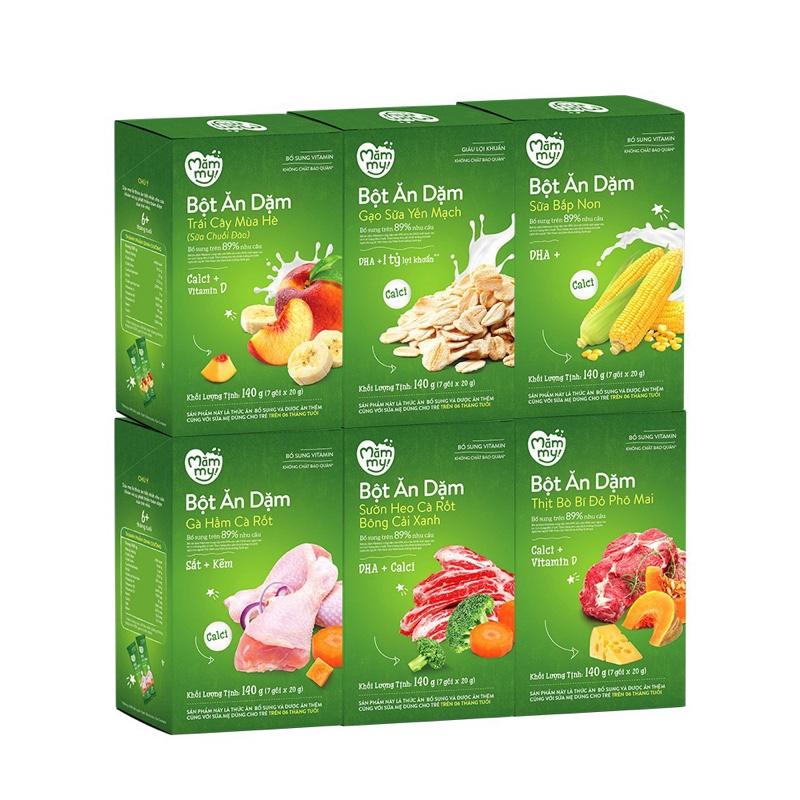 Bột ăn dặm Mămmy cho bé bổ sung DHA, sắt, canxi giúp bé phát triển khoẻ mạnh, thông minh ( Hộp 7 gói)