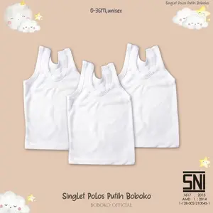 Diskon Sale 6 Pcs Singlet Bayi 0-3 Tahun Sni 100% Katun Lembut Kutung Kaos Dalam Newborn Pasti Promo