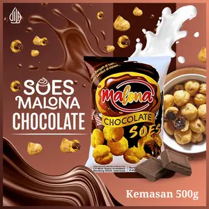 MALONA Soes Coklat Kiloan 500g/1kG Kue Sus Kering Varian Rasa Coklat & Stroberi HALAL Cemilan Manis Enak Sus Coklat Food Snacks