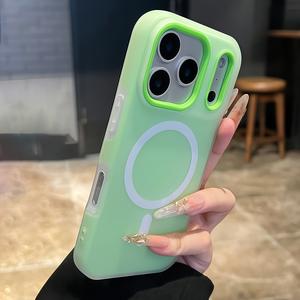 スマホケース — 高級キャンディカラーの2in1マグネット式スマホケース。iPhone 17 Pro Max、Air 16、15、14、13、12 Pro Max Plusに対応する保護カバーで、マットソフトシェル、磁気ワイヤレス充電対応、耐衝撃背面カバー。