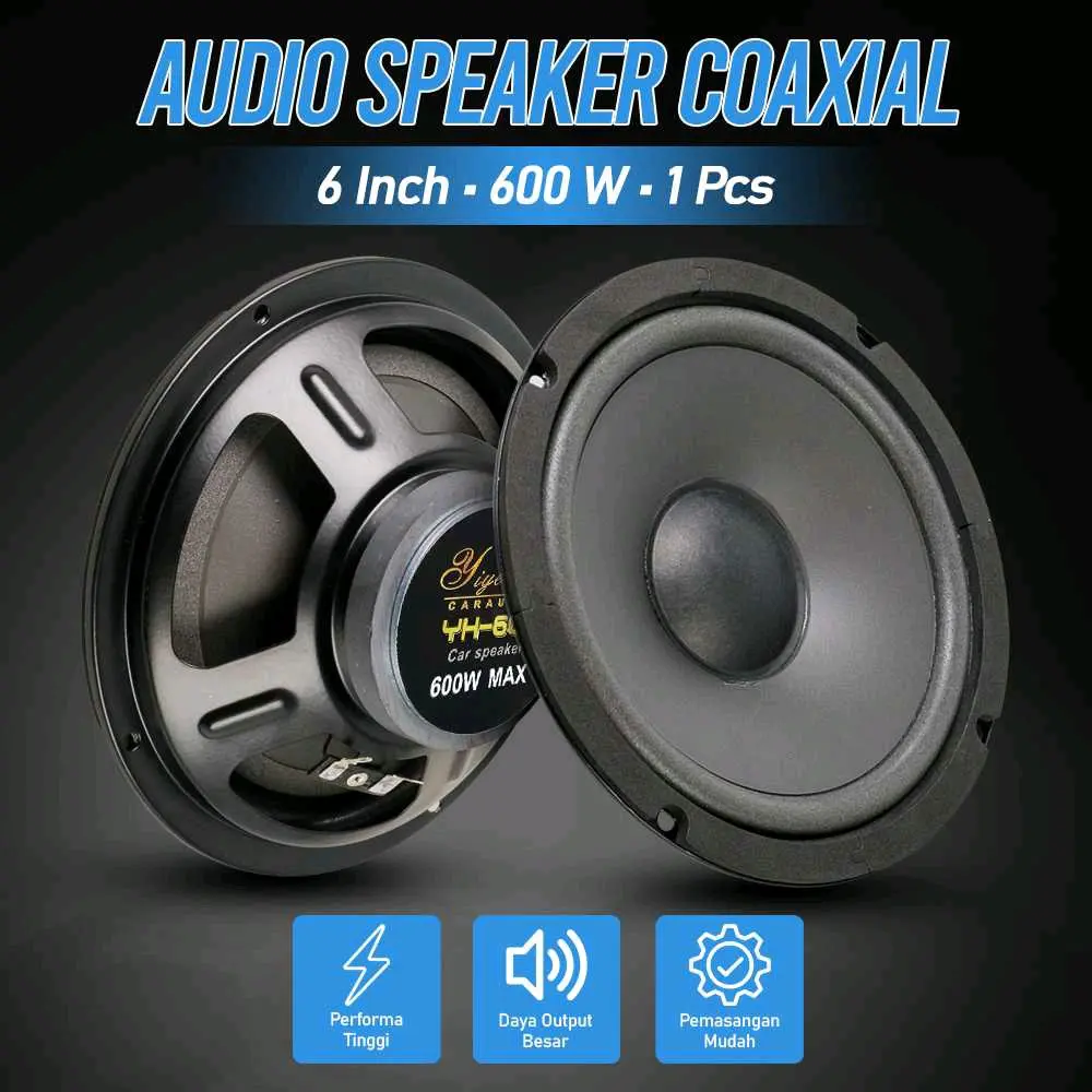 Audio Speaker Coaxial Mobil 6Inch 600W 1 PCS - YH-600 Car