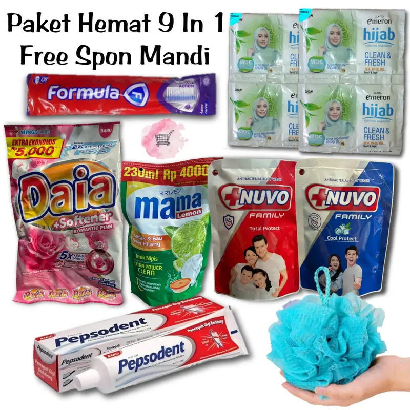 Paket Sabun Heman 9 In 1 dengan Spon Mandi Gratis - Mencerahkan dan Membersihkan Kulit 1