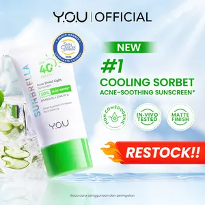 [NEW] YOU Acne Shield Light Sunscreen Sunbrella  SPF40+ PA++++ Tabir Surya Oil Control untuk Kulit Berjerawat Sensitive Acne Skin Friendly Ringan UVA UVB Blue Light Skincare Sunblock Tidak Berminyak All Skin Type
