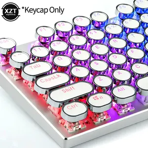 104Pcs/Set Universal Round Key Cap Keycaps for Cherry MX Mechanical Keyboard Backlit Design High-Quality PBT Material - wihte