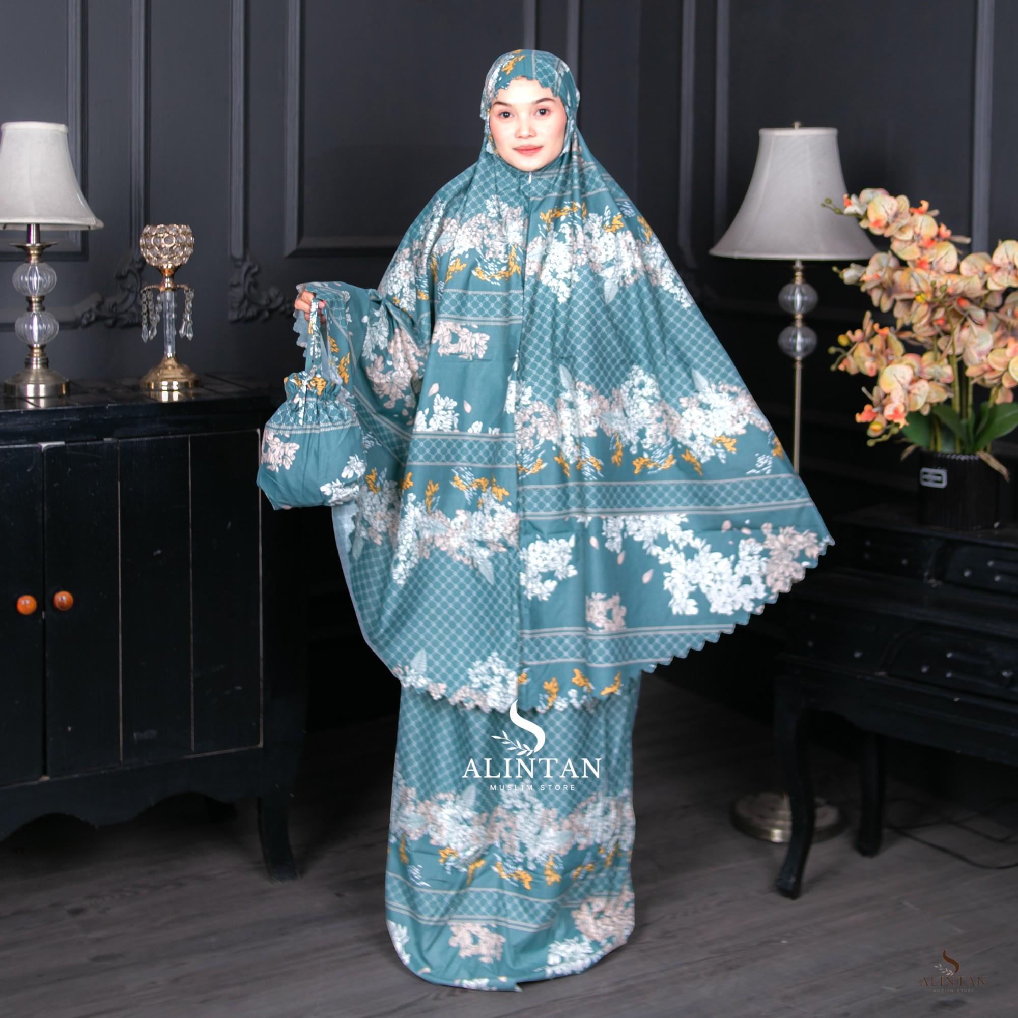 Mukena Traveling Mini Pouch 2 in 1 Katun Micro Impor Lasercut Premium