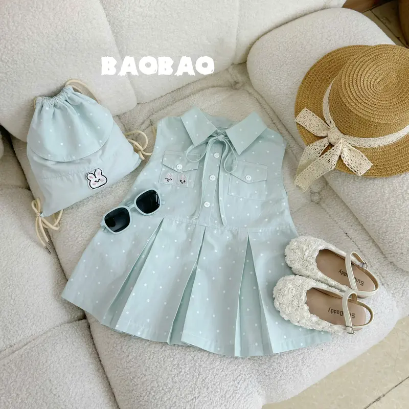 [BAOBAO-ODER -BST TRẮNG XANH] ÁO THÊU THỎ THIẾT KẾ BÉ GÁI , QUẦN KIỂU DÁNG , VÁY XANH MINT CHO BÉ GÁI -M498 4