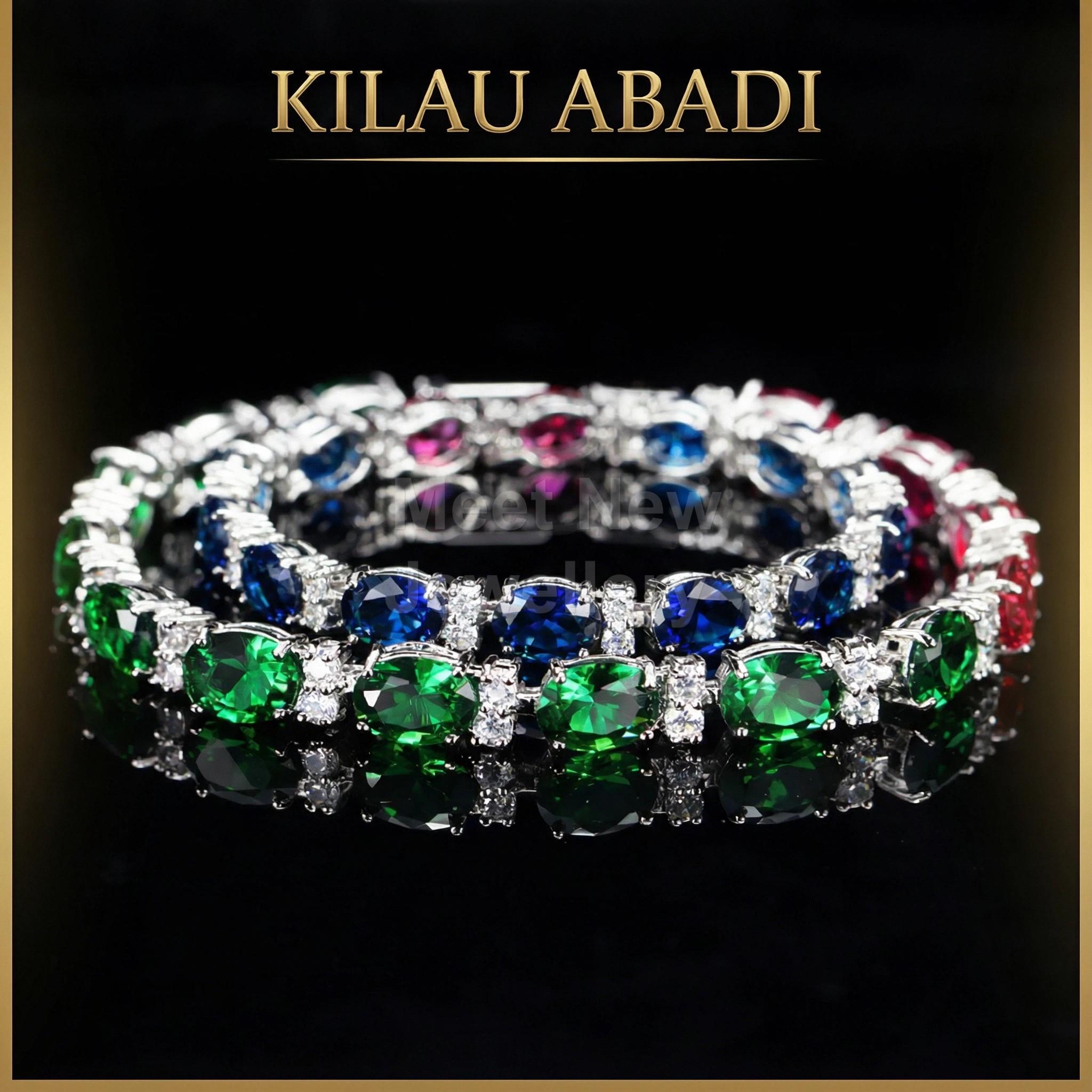 MNSG39 Aksesoris Musim Panas Gelang Zirkonia Berwarna Kristal Multiwarna Sederhana Perhiasan Elegan untuk Gaya Fashion