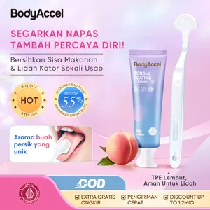 【SM】BodyAccel Membersihkan Lidah & Menyegarkan Napas untuk Segala Usia Mulut Sikat Perawatan Penyegar Aroma Buah Persik Unik [max]