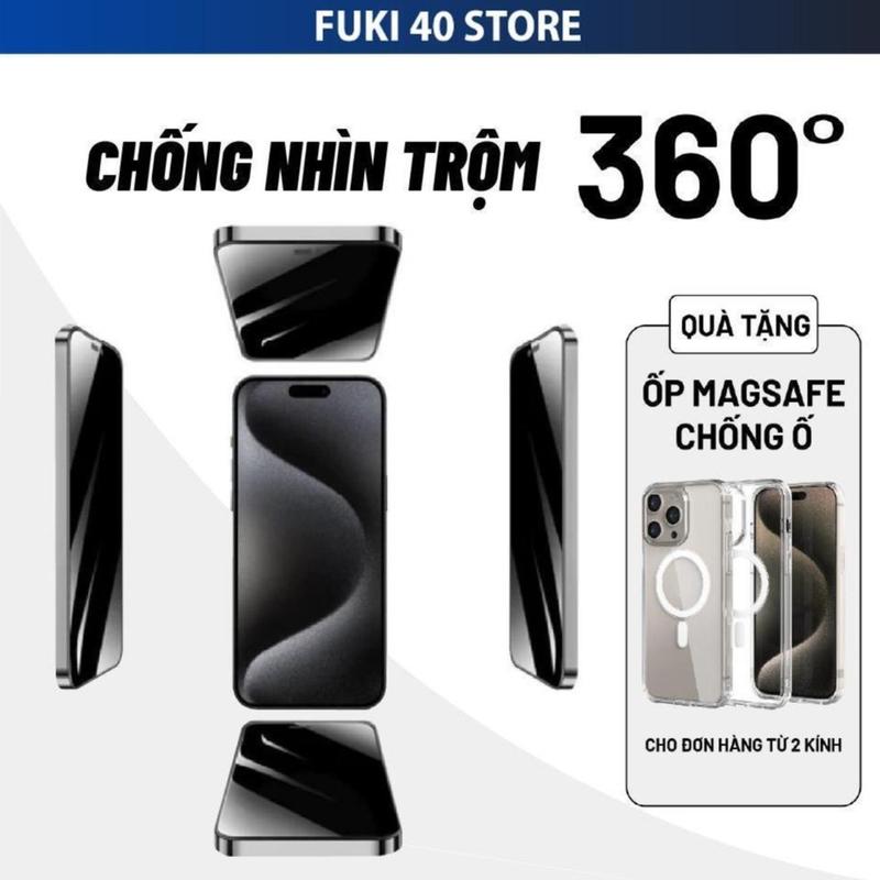 Kính cường lực chống nhìn trộm 360 độ cho iphone 17 promax 16 15 14 13 12 11 xsm x xr plus air pro prm max chính hãng Phụ Kiện