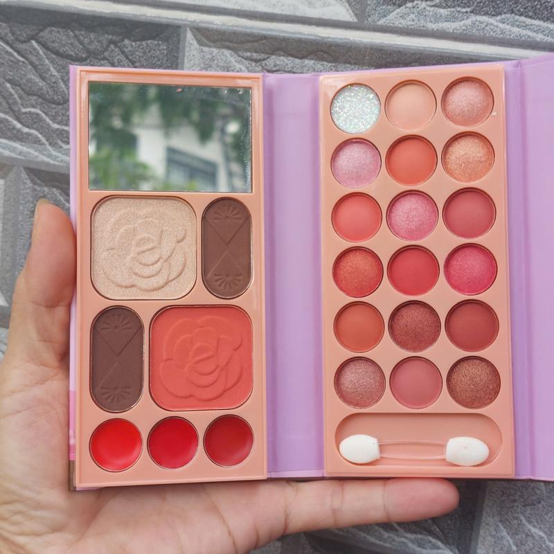   HCM  Bảng Phấn Mắt Trang Điểm Dạng Bóp Đa Năng Sweet ANYLADY PEACH Kèm Cọ 26 Ô 