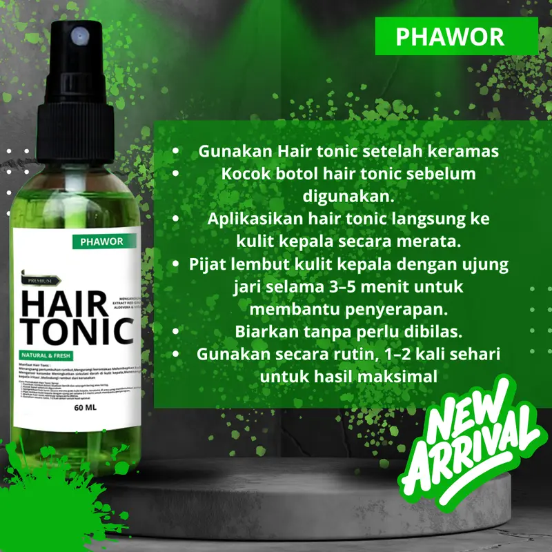 BUY 1 GET 1 PHAWOR  TONIC VITAMIN PENUMUMBUH RAMBUT DAN PELURUS RAMBUT PRIA 60 ML hair 3