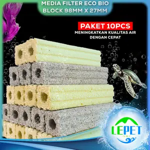 LEPET MEDIA FILTER ECO BIO BLOCK 98mm x 27mm(10pcs) RUMAH BAKTERI MOMOGI AQUARIUM REEF TANK