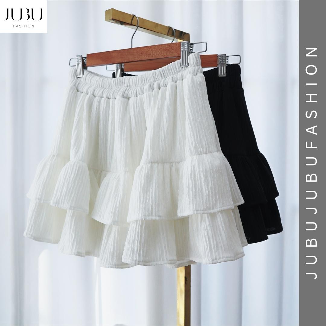 Toffy Skirt Pants กระโปรงกางเกงผ้าทอฟฟี่ สาวอวบ เอวยางยืด เอวสูง เก็บพุง เอว 30-48นิ้ว #568