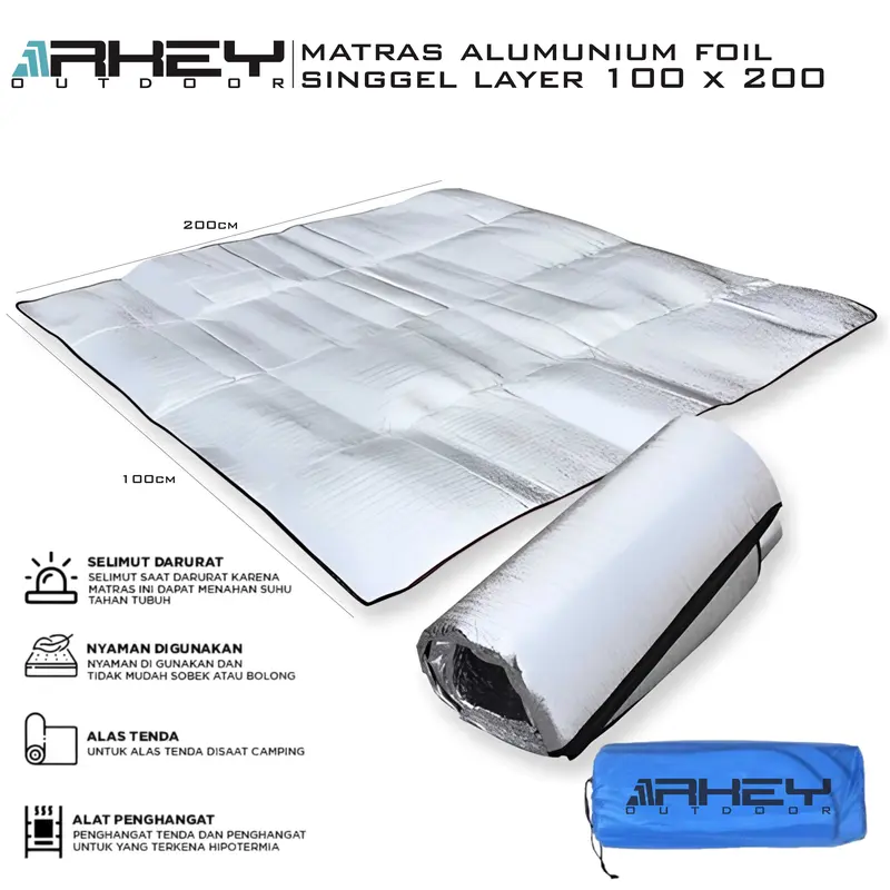 Matras Foil Matras Alumunium 200x100 cm Ultralight Alas Tikar Alas Tenda  5.0 0