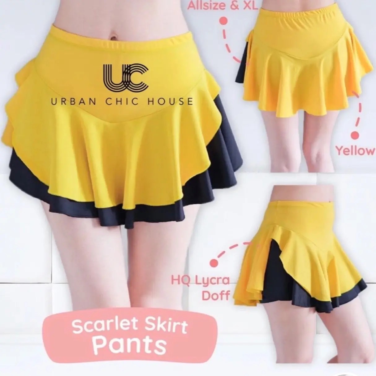 URBAN CHIC Scarlet Skirt pants rok senam wanita