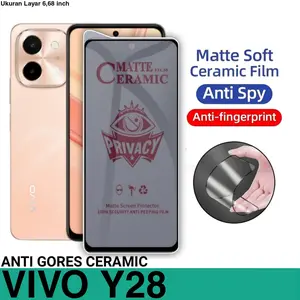Anti Gores Untuk Vivo Y28 Ceramic Matte Privacy Anti Spy Screen Guard
