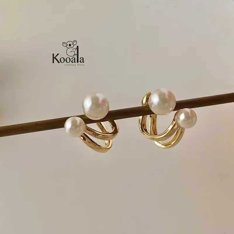 Anting Stacey 2 Pcs Aksesoris Wanita Model Simple Elegan Fashionable Kekinian 1