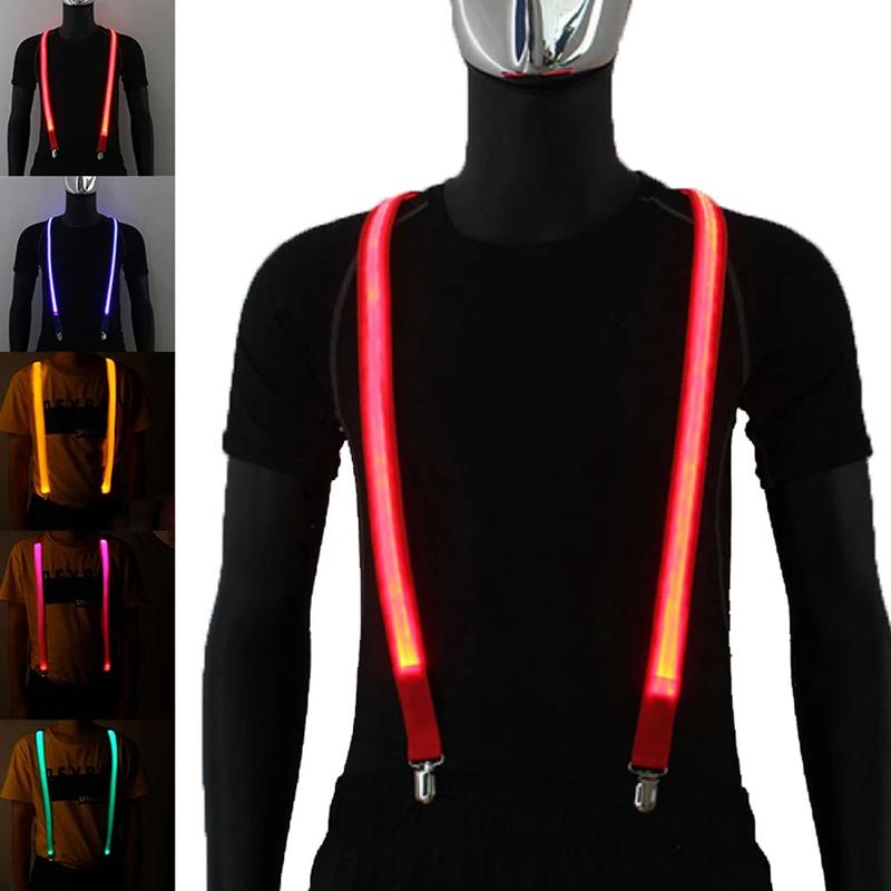Light Up Men's LED Suspenders Elastic Y-shape Glowing Bow Suspenders ...