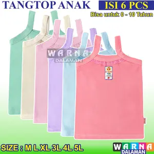 6 Pcs Tangtop Renda Anak Cewek Singlet Tanktop Anak Perempuan Katun WARNA DALAMAN Fashion Baju
